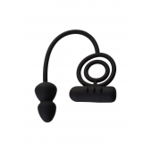 Чёрное эрекционное кольцо с вибропулькой и анальным хвостом - Erotist Adult Toys - в Одинцово купить с доставкой