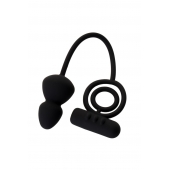 Чёрное эрекционное кольцо с вибростимулятором и анальным хвостом - Erotist Adult Toys - в Одинцово купить с доставкой