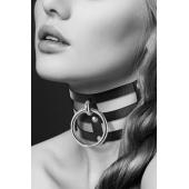 Чёрный тройной чокер с большим кольцом - Bijoux Pour Toi - купить с доставкой в Одинцово