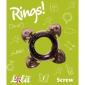 Чёрное эрекционное кольцо Rings Screw - Lola Games - в Одинцово купить с доставкой