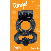 Чёрное эрекционное кольцо Rings Treadle с подхватом - Lola Games - в Одинцово купить с доставкой
