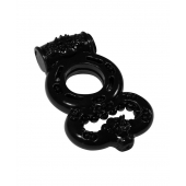 Чёрное эрекционное кольцо Rings Treadle с подхватом - Lola Games - в Одинцово купить с доставкой