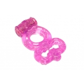 Розовое эрекционное кольцо Rings Treadle с подхватом - Lola Games - в Одинцово купить с доставкой