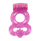 Розовое эрекционное кольцо Rings Treadle с подхватом - Lola Games - в Одинцово купить с доставкой