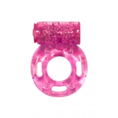 Розовое эрекционное кольцо с вибрацией Rings Axle-pin - Lola Games - в Одинцово купить с доставкой