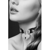 Черный чокер с замком в форме сердца - Bijoux Pour Toi - купить с доставкой в Одинцово