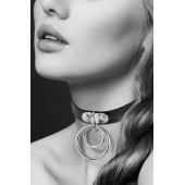 Черный чокер с двумя кольцами - Bijoux Pour Toi - купить с доставкой в Одинцово