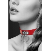 Красный узенький чокер с кольцом - Bijoux Pour Toi - купить с доставкой в Одинцово