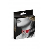 Красный узенький чокер с кольцом - Bijoux Pour Toi - купить с доставкой в Одинцово