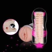 Мастурбатор-вагина Sex In A Can Vibra Vagina Tunnel - Lovetoy - в Одинцово купить с доставкой
