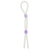 Прозрачное эрекционное кольцо-лассо SILICONE LASSO COCK RING DUAL BEADS - NMC - в Одинцово купить с доставкой