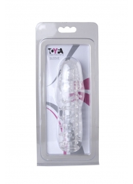 Прозрачная, закрытая насадка с шипами и точками - 13,5 см. - Toyfa Basic - в Одинцово купить с доставкой