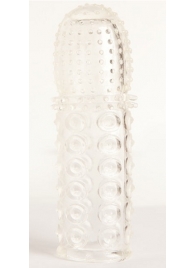 Прозрачная закрытая гелевая насадка - 13,5 см. - Toyfa Basic - в Одинцово купить с доставкой