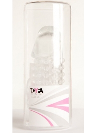 Гелевая прозрачная насадка с 2 отростками - 13 см. - Toyfa Basic - в Одинцово купить с доставкой