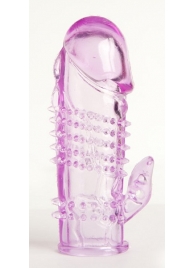 Фиолетовая насадка с коготком и шипами - 13 см. - Toyfa Basic - в Одинцово купить с доставкой