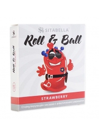 Стимулирующий презерватив-насадка Roll   Ball Strawberry - Sitabella - купить с доставкой в Одинцово