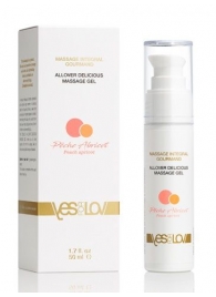 Универсальный массажный гель-смазка Allover Delicious Massage Gel с ароматом персика и аброкоса - 50 мл. - YESforLOV - купить с доставкой в Одинцово