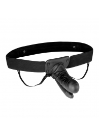 Полый страпон с двумя отростками и вибрацией Unisex Vibrating Hollow Strap-On Double Penetrating Dildo - 17,8 см. - Lux Fetish - купить с доставкой в Одинцово