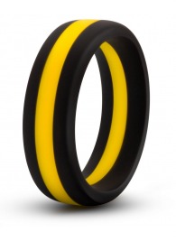 Черно-желтое силиконовое эрекционное кольцо Silicone Go Pro Cock Ring - Blush Novelties - в Одинцово купить с доставкой
