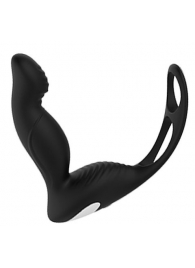 Черный вибромассажер простаты P-PLEASER W ERECTION ENHANCE - Dream Toys - в Одинцово купить с доставкой