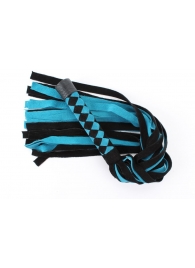 Черно-голубая замшевая плеть с ромбами на ручке - 58 см. - БДСМ Арсенал - купить с доставкой в Одинцово