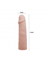 Закрытая телесная насадка-фаллос - 17 см. - Sex Expert - в Одинцово купить с доставкой