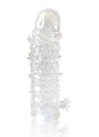 Закрытая прозрачная рельефная насадка Crystal sleeve - 13 см. - Erowoman-Eroman - в Одинцово купить с доставкой