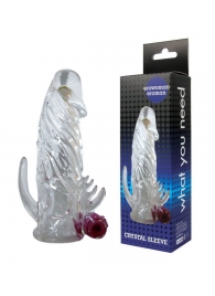 Закрытая прозрачная вибронасадка на пенис Crystal Sleeve Vibe - Erowoman-Eroman - в Одинцово купить с доставкой