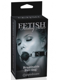 Черный кляп с дырочками Breathable Ball Gag - Pipedream - купить с доставкой в Одинцово