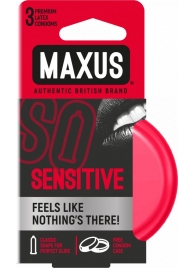 Ультратонкие презервативы в железном кейсе MAXUS Sensitive - 3 шт. - Maxus - купить с доставкой в Одинцово