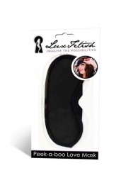 Черная маска на глаза Peek-a-Boo - Lux Fetish - купить с доставкой в Одинцово