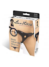 Черные плюшевые трусики для страпона - Lux Fetish - купить с доставкой в Одинцово