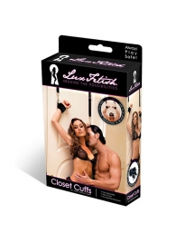Черные фиксаторы с креплением к двери - Lux Fetish - купить с доставкой в Одинцово