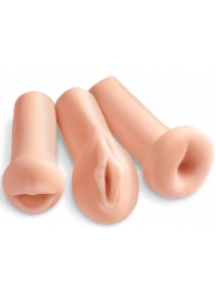 Комплект из 3 мастурбаторов All 3 Holes: вагина, анус, ротик - Pipedream - в Одинцово купить с доставкой