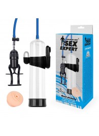 Прозрачная вакуумная вибропомпа Sex Expert с насадкой-вагиной - Sex Expert - в Одинцово купить с доставкой