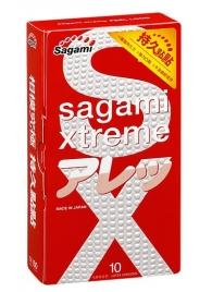 Утолщенные презервативы Sagami Xtreme Feel Long с точками - 10 шт. - Sagami - купить с доставкой в Одинцово