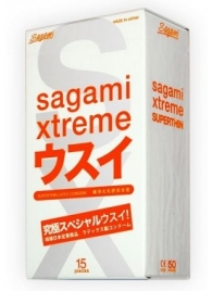 Ультратонкие презервативы Sagami Xtreme SUPERTHIN - 15 шт. - Sagami - купить с доставкой в Одинцово