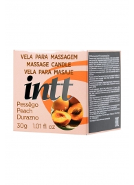 Массажная свеча для поцелуев Peach с ароматом персика - 30 гр. - INTT - купить с доставкой в Одинцово