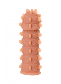 Телесная реалистичная насадка KOKOS Extreme Sleeve 04 с дополнительной стимуляцией - 12,7 см. - KOKOS - в Одинцово купить с доставкой