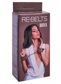 Коричневые кожаные наручники Maya - Rebelts - купить с доставкой в Одинцово