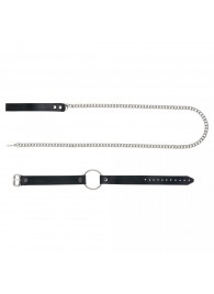 Черный поводок и чокер с кольцом Rada - Rebelts - купить с доставкой в Одинцово