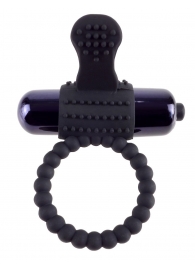 Черное эрекционное виброкольцо Vibrating Silicone Super Ring - Pipedream - в Одинцово купить с доставкой
