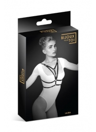 Черная упряжь на грудь Laura - Bijoux Pour Toi - купить с доставкой в Одинцово