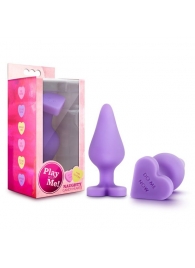 Фиолетовая анальная пробка Naughty Candy Heart Do Me Now - 8,9 см. - Blush Novelties - купить с доставкой в Одинцово
