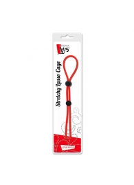 Красное лассо на пенис с двумя бусинами STRETCHY LASSO CAGE - Dream Toys - в Одинцово купить с доставкой