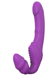 Фиолетовый безремневой вибрострапон DOUBLE DIPPER - Dream Toys - купить с доставкой в Одинцово