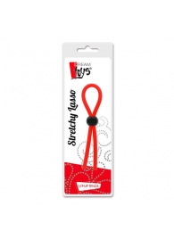 Красное эрекционное лассо с одной бусинкой-утяжкой STRETCHY THICK LASSO - Dream Toys - в Одинцово купить с доставкой