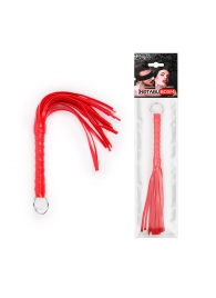 Красная плеть с рукоятью в оплетке - 28 см. - Notabu - купить с доставкой в Одинцово