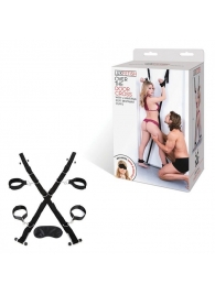 Чёрный набор для фиксации у двери - Lux Fetish - купить с доставкой в Одинцово