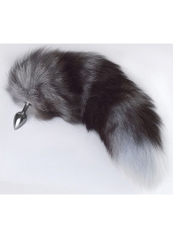 Серебристая анальная пробка с пушистым хвостом - Sitabella - купить с доставкой в Одинцово